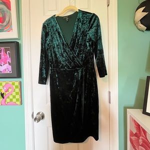 Maggot London a stretch velvet faux wrap dress. GUC